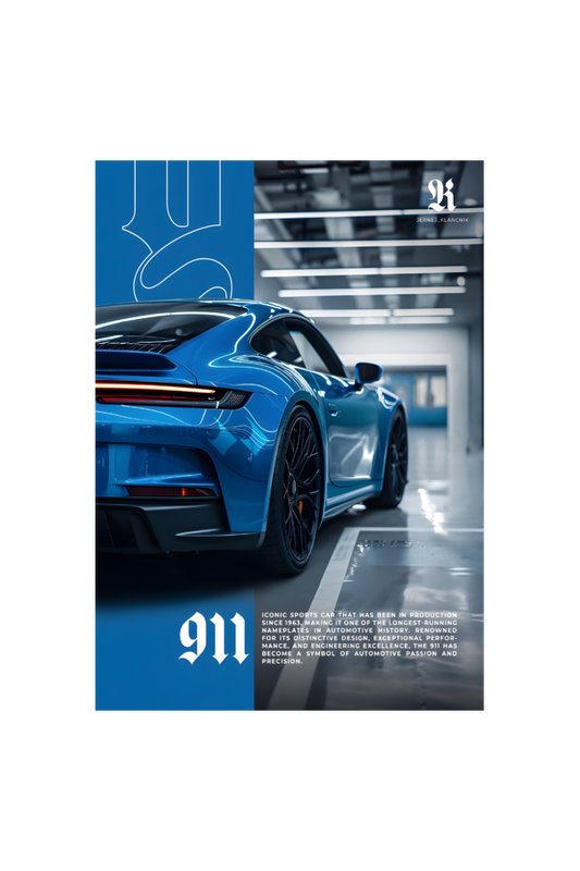 Porsche 911 poster -A4