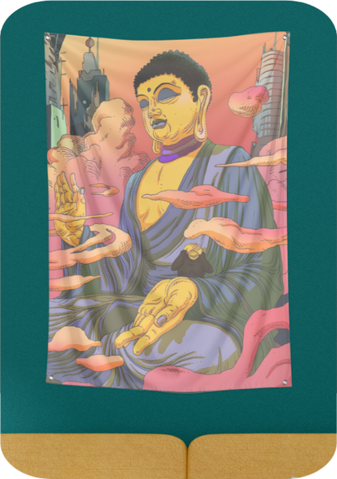 Modern Buddha tapestry