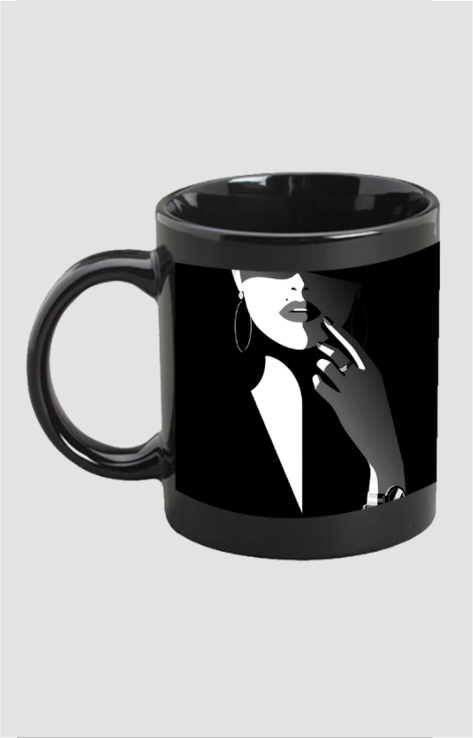 Aesthetic Woman printed - Black Mug