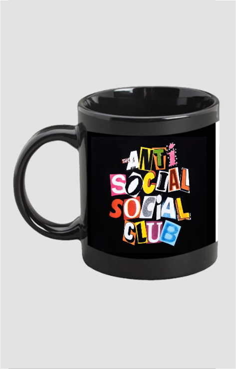 The ANTI-SOCIAL Club printed - Black Mug