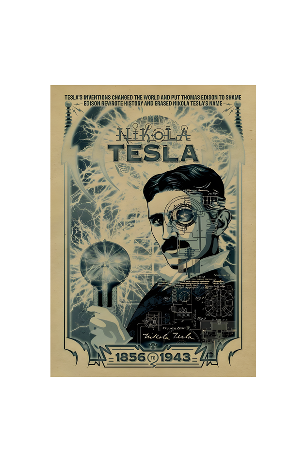 Nikola tesla Sci-Fi Poster-A4