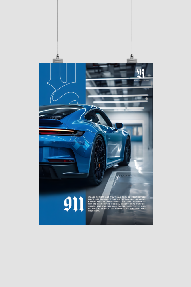 Porsche 911 poster -A4