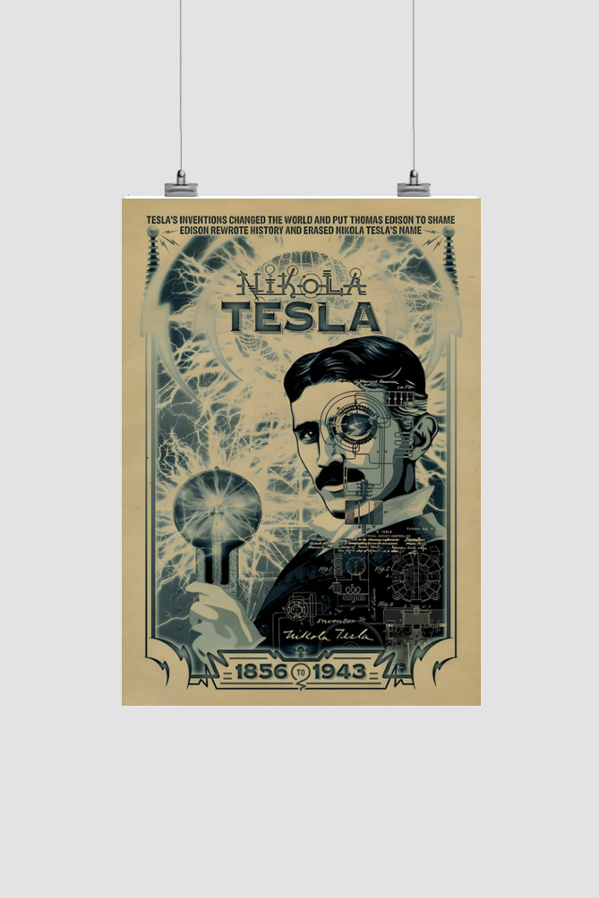 Nikola tesla Sci-Fi Poster-A4