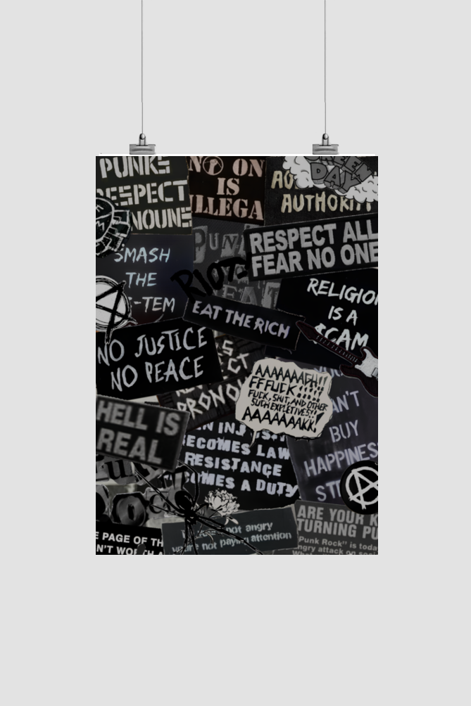 Clustered Thoughts punk art poster